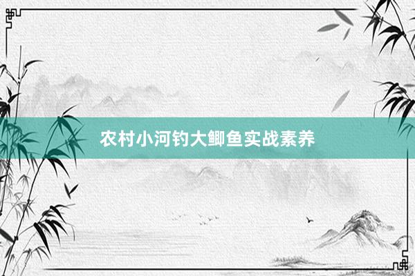 农村小河钓大鲫鱼实战素养